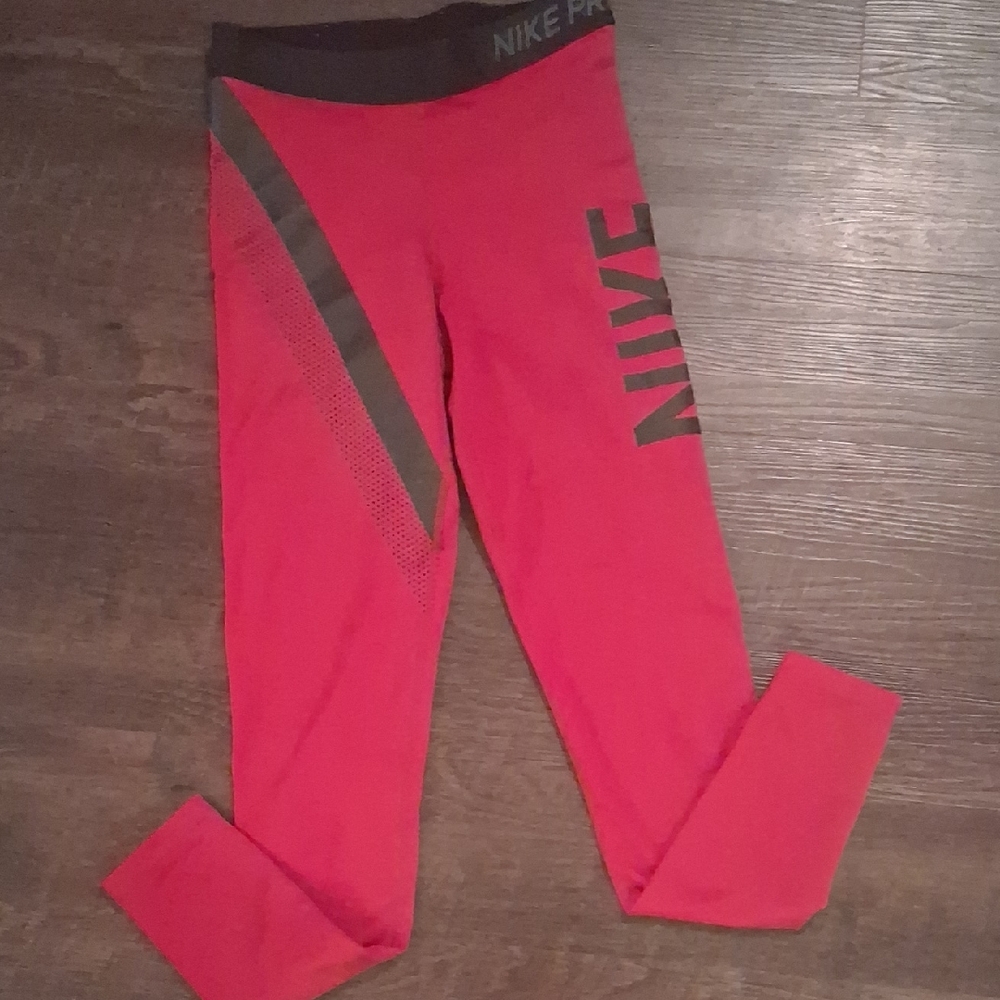 Nike Red Leggings with Black Details
